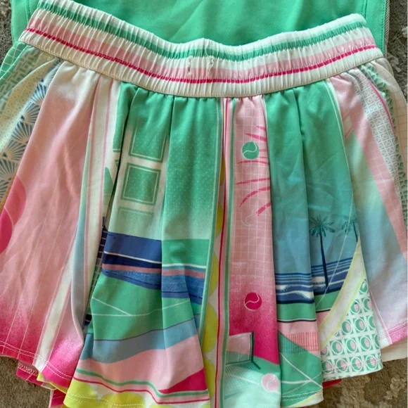Lucky in Love Multicolor women tennis set top and skirt - Picture 2 of 4